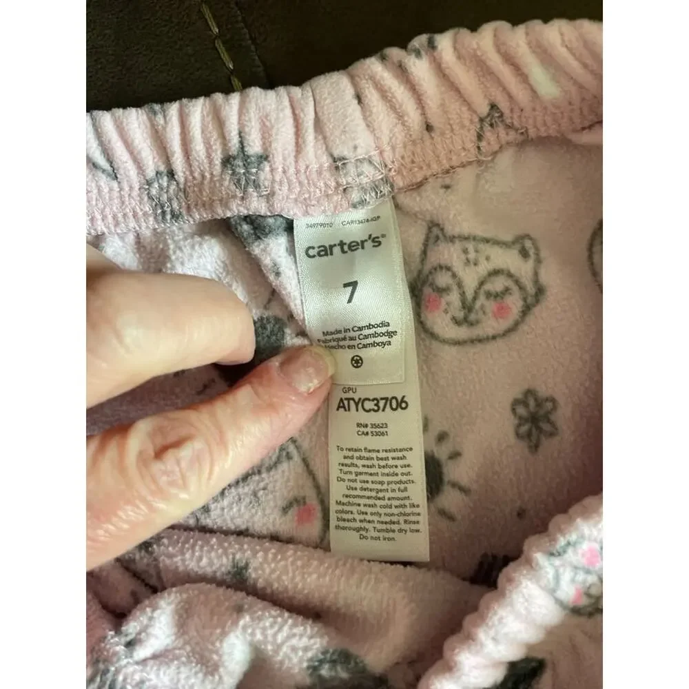 Girls Pajama Bundle Size 6/7 7 Carter’s Cat & Jack Fleece Nightgown Set